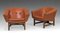 Mid-Century Modern Corona Armchairs in Leather by Lennart Bender, 1960s, Set of 2 3