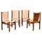 Dining Chairs in Leather and Beech attributed to Ilmari Tapiovaara, 1950s, Set of 4 1