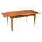 Mesa de comedor extensible de madera de teca y haya, años 60, Imagen 1