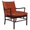 OW 149 or Colonial Armchair in Mahogany and Leather attributed to Ole Wanscher, 1960s, Image 1