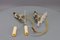 Vintage Italian White and Golden Metal Torch Shaped Wall Sconces, 1950s, Set of 2 12
