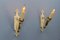 Vintage Italian White and Golden Metal Torch Shaped Wall Sconces, 1950s, Set of 2 4