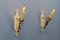 Vintage Italian White and Golden Metal Torch Shaped Wall Sconces, 1950s, Set of 2, Image 4