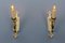 Vintage Italian White and Golden Metal Torch Shaped Wall Sconces, 1950s, Set of 2 3
