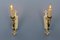 Vintage Italian White and Golden Metal Torch Shaped Wall Sconces, 1950s, Set of 2, Image 3