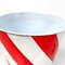 English Modern Round Wastepaper Basket in Red and White Metal, 1990s 5