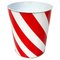 English Modern Round Wastepaper Basket in Red and White Metal, 1990s 1