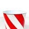 English Modern Round Wastepaper Basket in Red and White Metal, 1990s 4