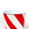 English Modern Round Wastepaper Basket in Red and White Metal, 1990s, Image 4