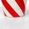 English Modern Round Wastepaper Basket in Red and White Metal, 1990s 7