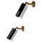 Black and White Acrylic Glass and Brass Sconces attributed to Stillux, Italy, 1960s, Set of 2 1