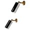 Black and White Acrylic Glass and Brass Sconces attributed to Stillux, Italy, 1960s, Set of 2, Image 1