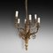 Early 20th Century 6-Arm Gilt Metal Chandelier 1