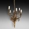 Early 20th Century 6-Arm Gilt Metal Chandelier, Image 1