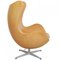 Chaise Egg avec Repose-pieds en Cuir Naturel par Arne Jacobsen, 2000s, Set de 2 4