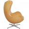 Egg Chair with Footstool in Natural Leather by Arne Jacobsen, 2000s, Set of 2 4