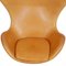 Egg Chair with Footstool in Natural Leather by Arne Jacobsen, 2000s, Set of 2 12