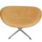 Egg Chair with Footstool in Natural Leather by Arne Jacobsen, 2000s, Set of 2 20