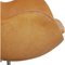 Egg Chair with Footstool in Natural Leather by Arne Jacobsen, 2000s, Set of 2 5