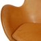 Chaise Egg avec Repose-pieds en Cuir Naturel par Arne Jacobsen, 2000s, Set de 2 9