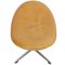 Chaise Egg avec Repose-pieds en Cuir Naturel par Arne Jacobsen, 2000s, Set de 2 21