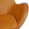 Egg Chair with Footstool in Natural Leather by Arne Jacobsen, 2000s, Set of 2 18