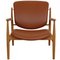 Chaise France en Cuir Cognac par Finn Juhl 1