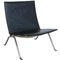 Silla PK-22 de cuero negro de Poul Kjærholm, década de 2010, Imagen 1