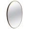 Mid-Century Modern Brass Oval Wall Mirror in the style of Gio Ponti, 1950s, Image 1