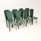 Vintage Italian Leather Dining Chairs by Quia, 1980s, Set of 8, Image 2