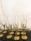 Crystal and Brass Boat Goblets, Italy, 1980s, Set of 12 12
