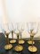 Crystal and Brass Boat Goblets, Italy, 1980s, Set of 12 11