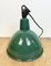 Industrial Green Enamel Factory Lamp with Cast Iron Top, 1960s 13