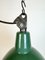 Industrial Green Enamel Factory Lamp with Cast Iron Top, 1960s 3