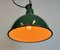 Industrial Green Enamel Factory Lamp with Cast Iron Top, 1960s 18