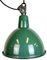 Industrial Green Enamel Factory Lamp with Cast Iron Top, 1960s 1