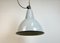 Industrielle graue Emaille Fabriklampe mit gusseiserner Tischplatte, 1960er 6