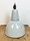 Industrial Grey Enamel Factory Lamp with Cast Iron Top, 1960s, Image 13