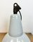 Industrial Grey Enamel Factory Lamp with Cast Iron Top, 1960s 10