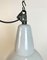 Industrial Grey Enamel Factory Lamp with Cast Iron Top, 1960s 3