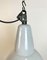 Industrielle graue Emaille Fabriklampe mit gusseiserner Tischplatte, 1960er 3