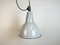 Industrial Grey Enamel Factory Lamp with Cast Iron Top, 1960s 2