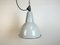 Industrial Grey Enamel Factory Lamp with Cast Iron Top, 1960s, Image 2