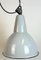 Industrielle graue Emaille Fabriklampe mit gusseiserner Tischplatte, 1960er 7