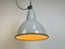 Industrial Grey Enamel Factory Lamp with Cast Iron Top, 1960s 17