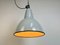 Industrial Grey Enamel Factory Lamp with Cast Iron Top, 1960s, Image 17