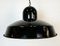 Lámpara colgante industrial de fábrica esmaltada en negro, años 60, Imagen 6