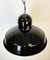 Lámpara colgante industrial de fábrica esmaltada en negro, años 60, Imagen 8