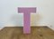 Vintage Pink Illuminated Letter T, 1970s 2