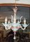 Lámpara de araña veneciana de vidrio opalino, Italia, años 70, Imagen 5